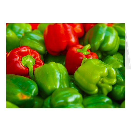 Green Red Bell Peppers City Farmer's Market KC Greeting Card