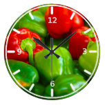 Green Red Bell Peppers City Farmer's Market KC Wallclocks