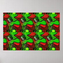Green red pattern poster