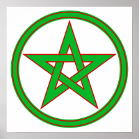 Green red Pentacle Poster