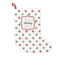 Green Red Personalized Pet Name Christmas Small Christmas Stocking