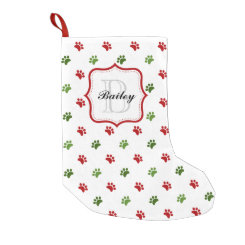 Green Red Personalized Pet Name Christmas Small Christmas Stocking