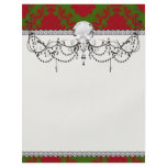 green red romantic christmas damask flyer design