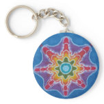 Green & Red Star Blue Background Tie Dye keychains
