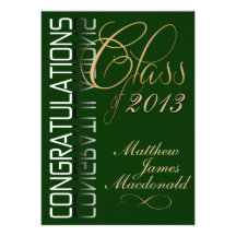 Green Reflection  Formal Graduation Party Card
