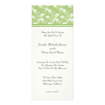 Green Regency Floral Wedding Invitation