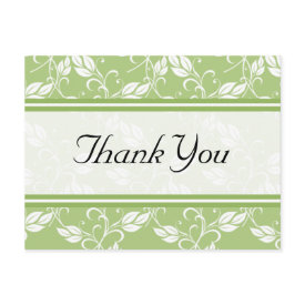 Green Regency Thank You Postcards postcard