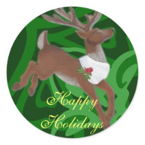 Green Reindeer Stickers