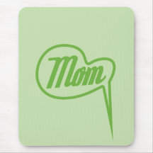 green retro mom speech bubble mousepad