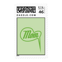 green retro mom speech bubble stamp
