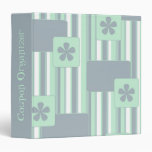 Green Retro Pattern Coupon Organizer Vinyl Binder