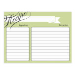 Green Retro Recipe Card Post Cards