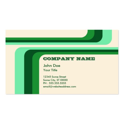 green retro stripes : v.2 : business card (front side)
