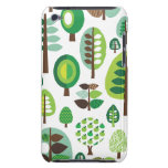 Green retro trees and plants ipod case iPod touch case