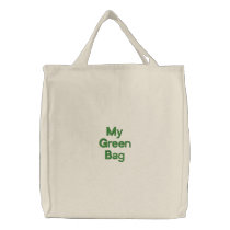 Green Reusable Shopping Embroidered Bag embroidered bags