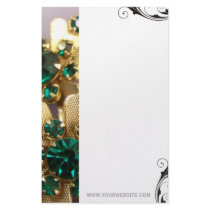 Green Rhinestone Stationary stationery