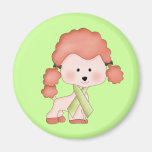 Green Ribbon Awareness Poodle Refrigerator Magnets