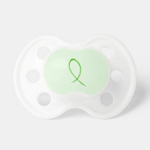 Green Ribbon Customizable Baby Pacifiers