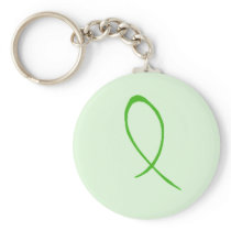 Green Ribbon Customizable Keychain