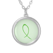 Green Ribbon Customizable Pendant