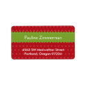 Green ribbon jolly festive red Christmas holiday label