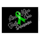 Green Ribbon Love Hope Determination Greeting Card