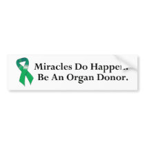 Green Ribbon Miracle Bumper Sticker