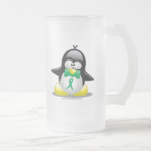 Green Ribbon Penguin Mugs