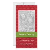 Green ribbon red custom Christmas holiday greeting photo cards by FidesDesign Green ribbon red custom Christmas holiday greeting photo cards