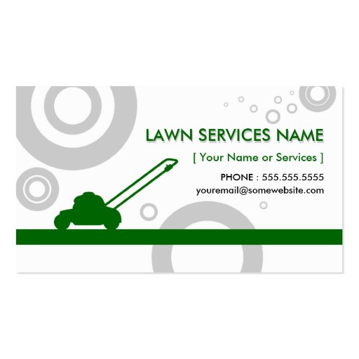 green rings mowing business card