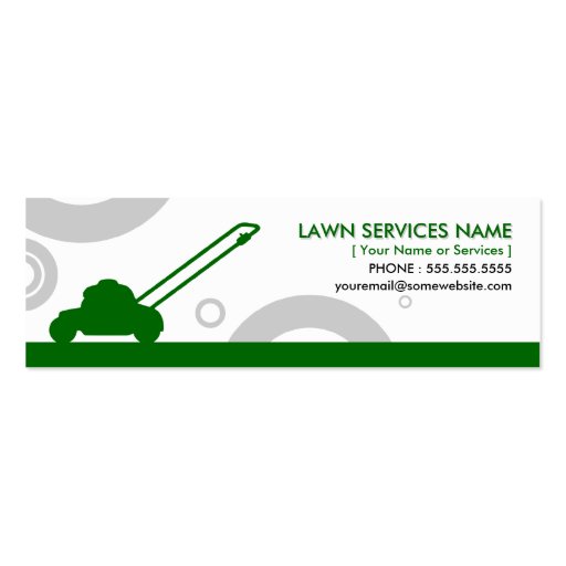 green rings mowing business card templates (front side)