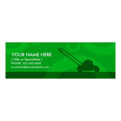 green rings mowing business card templates (front side)