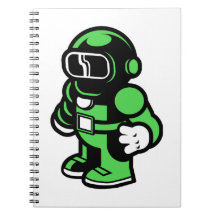 Green Robot Spiral Note Book