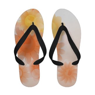 Green romantic vintage flowers Flip-Flops