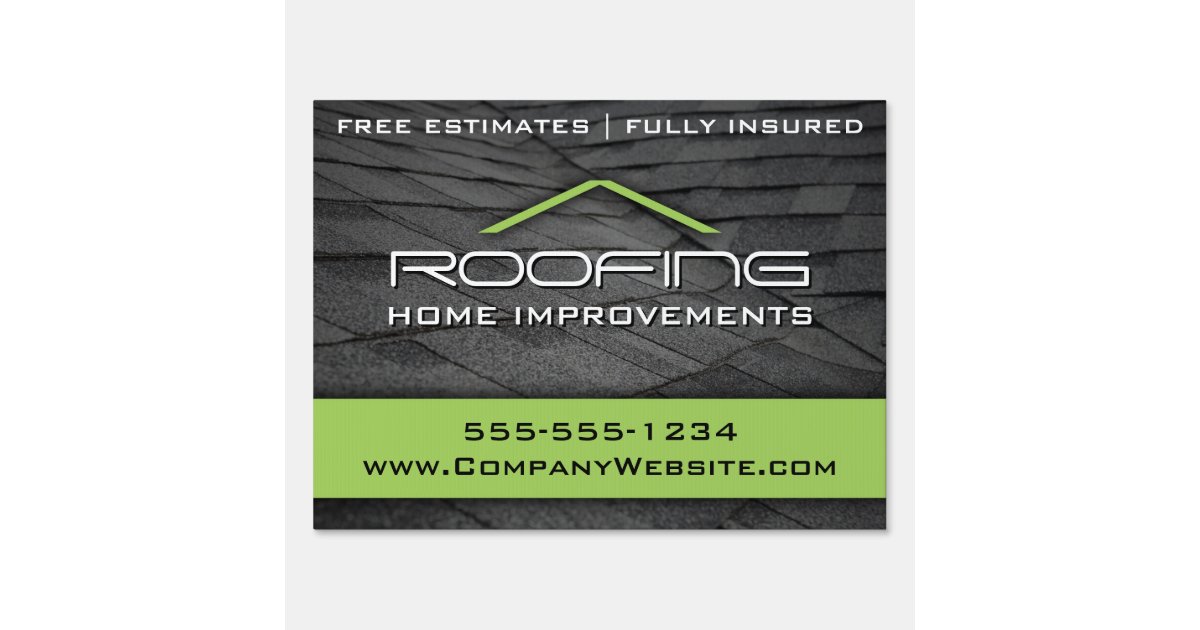 Green Roofing Professional Yard Sign Medium Zazzle