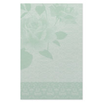 Green Rose and Lace Paper Stationery