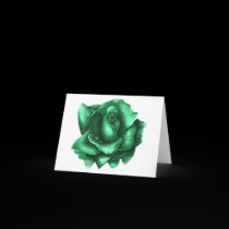 green rose image notecard