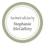 Green rosette handmade custom label party favor sticker
