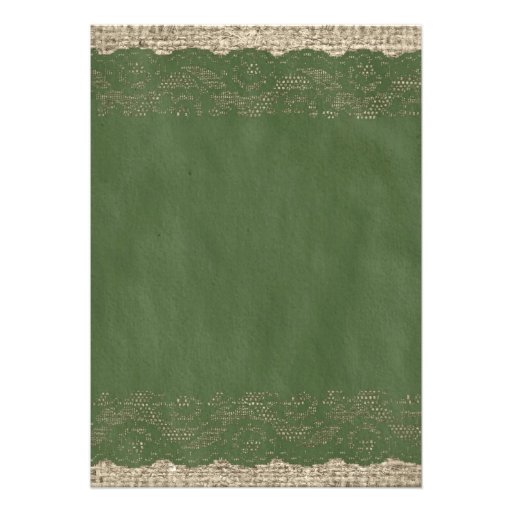 Green Rustic Lace Bridal Shower Invitations