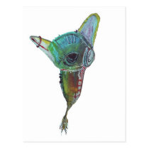 Green rusty bleep postcards
