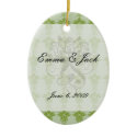 green sage and olive ornate damask pattern