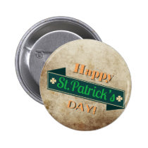 Green Saint Patricks day Banner Button buttons