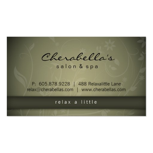 Green Salon Spa Floral business card (back side)