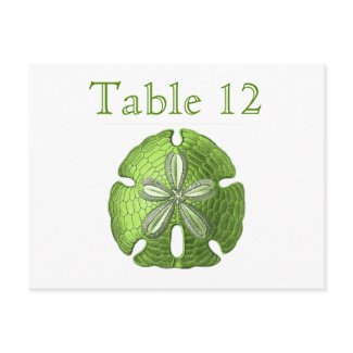Green Sand Dollar Reception Table Numbers Postcard