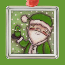 Green Santa - Ornament