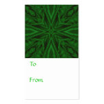 Green Satin Fractal Gift Tags Business Card