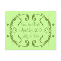 Green Save the Date Card postcards