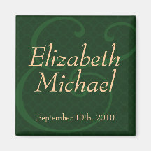 Green Save the Date Magnet