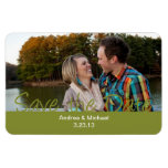 Green SAVE THE DATE Photo Magnets magnets