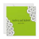 Green Save the Date Wedding Announcement invitation